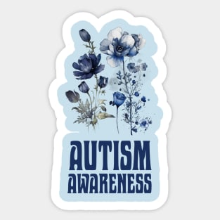 Autism Awareness Floral Sticker